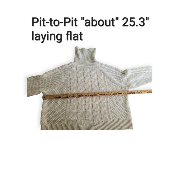 GAP Cream Cable-Knit Turtleneck Sweater, Size M - Picture 10 of 13